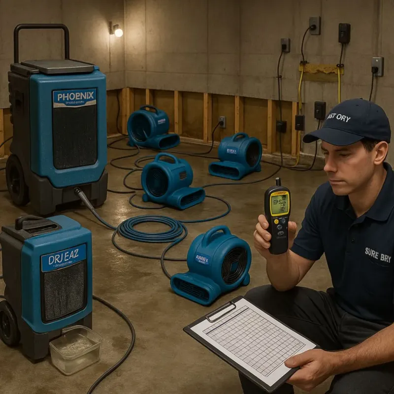 Structural Drying and Dehumidification process in New Stanton, PA